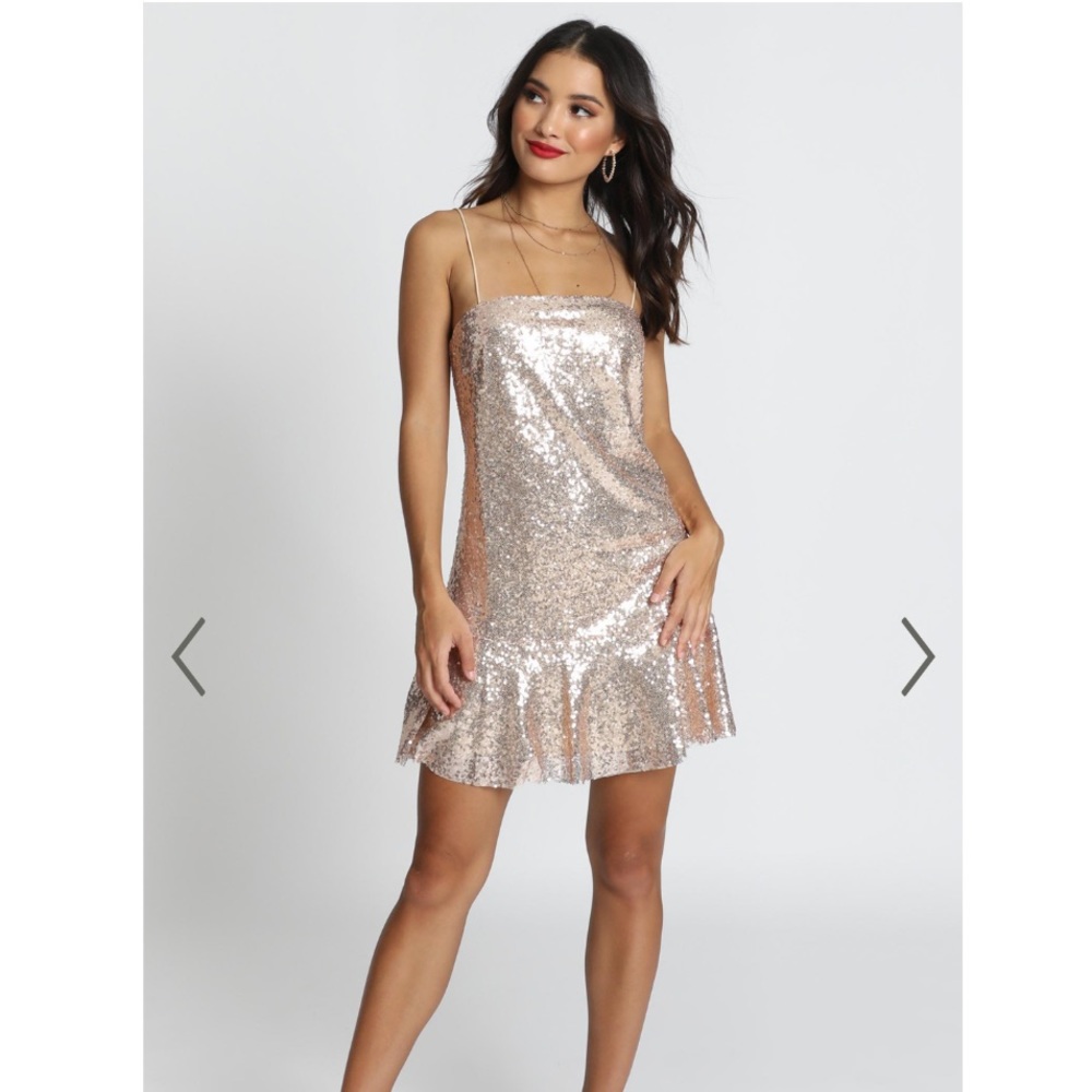 NWT Showpo See the way you slip sequin dress